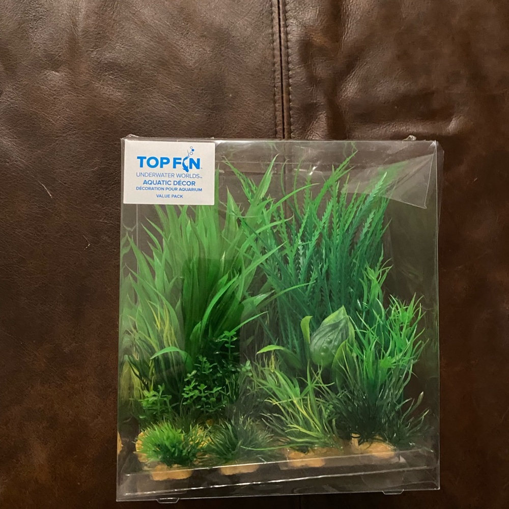 Top Fin Block Plant Green Plant Aquatic Decor.